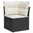 Sofa Sæt 7 stk. Sort polyrattan