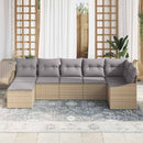 Sofa Sæt 7 stk. Beige polyrattan