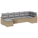 Sofa Sæt 7 stk. Beige polyrattan