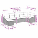Sofa Sæt 7 stk. Beige polyrattan