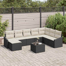 Sofa Sæt 9 stk. Sort polyrattan