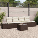 Sofa Sæt med pude med pude 5 pcs Brun og Creme polyrattan