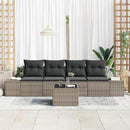 Sofa Sæt med pude med pude 5 pcs Grå polyrattan