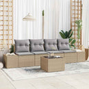 Sofa Sæt med pude med pude 5 pcs Beige og lys grå polyrattan
