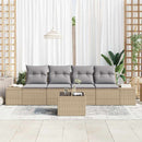 Sofa Sæt med pude med pude 5 pcs Beige og lys grå polyrattan