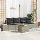 Sofa Sæt med pude med pude 5 pcs Lysegrå polyrattan