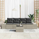 Sofa Sæt med pude med pude 5 pcs Lysegrå polyrattan