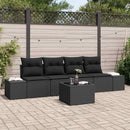 Sofa Sæt med pude med pude 5 pcs Sort polyrattan