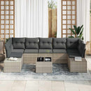 Havesofa Sæt med pude 8 pcs Lysegrå polyrattan
