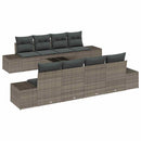 Havesofa Sæt med pude 7 pcs Grå polyrattan