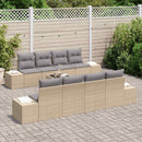 Havesofa Sæt med pude 7 pcs Beige og lys grå polyrattan