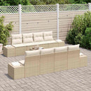 Havesofa Sæt med pude 7 pcs Beige og creme polyrattan