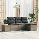 Havesofa Sæt med pude 4 pcs Grå polyrattan
