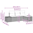 Sofa Sæt med pude 4 pcs Brun Poly Rattan