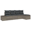 Havesofa Sæt med pude 5 pcs Grå polyrattan