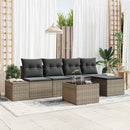 Havesofa Sæt med pude 6 pcs Grå polyrattan