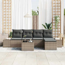 Havesofa Sæt med pude 6 pcs Grå polyrattan