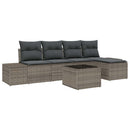 Havesofa Sæt med pude 6 pcs Grå polyrattan
