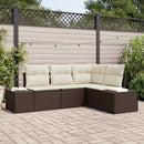 Havesofa Sæt 4 pcs Brun polyrattan