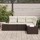 Havesofa Sæt 4 pcs Brun polyrattan