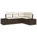 Havesofa Sæt 4 pcs Brun polyrattan