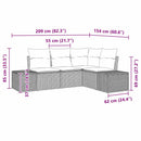 Havesofa Sæt 4 pcs Lysegrå polyrattan