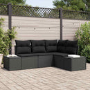 Havesofa Sæt 4 pcs Sort polyrattan