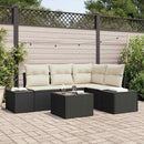Havesofa Sæt 5 stk. Sort polyrattan