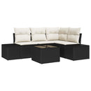 Havesofa Sæt 5 stk. Sort polyrattan