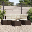 Havesofa Sæt 5 pcs Brun polyrattan