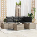 Havesofa Sæt 5 pcs Lysegrå polyrattan