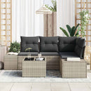 Havesofa Sæt 5 pcs Lysegrå polyrattan