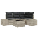 Havesofa Sæt 5 pcs Lysegrå polyrattan