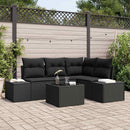 Havesofa Sæt 5 pcs Sort polyrattan