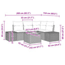 Havesofa Sæt med pude 5 pcs Brun polyrattan