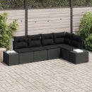 Havesofa Sæt 5 pcs Sort polyrattan