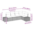 Havesofa Sæt 5 pcs Sort polyrattan