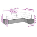 Havesofa Sæt med pude 5 pcs Brun polyrattan