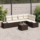 Havesofa Sæt 6 pcs Brun polyrattan