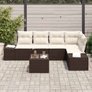Havesofa Sæt 6 pcs Brun polyrattan