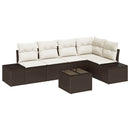 Havesofa Sæt 6 pcs Brun polyrattan