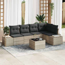 Havesofa Sæt 6 pcs Lysegrå polyrattan