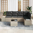 Havesofa Sæt 6 pcs Lysegrå polyrattan