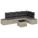 Havesofa Sæt 6 pcs Lysegrå polyrattan