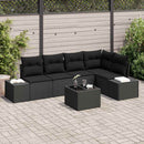 Havesofa Sæt 6 pcs Sort polyrattan