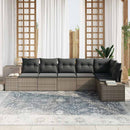 Havesofa Sæt med pude 6 pcs Grå polyrattan