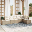 Havesofa Sæt med pude 6 pcs Beige og creme polyrattan