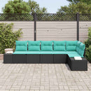 Havesofa Sæt 6 stk. Sort polyrattan