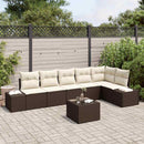 Havesofa Sæt med pude 7 pcs Brun og Creme polyrattan