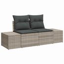 Havesofa Sæt med pude 7 pcs Lysegrå polyrattan
